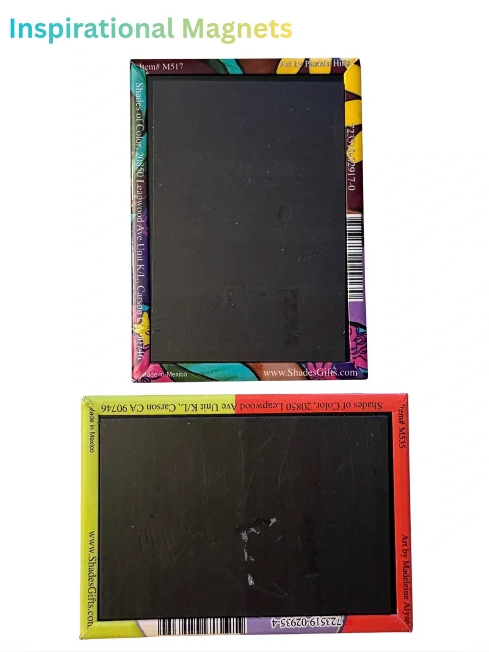MAGNETS: Colorful Inspirational Magnet Set w/Afrocentric Designs, EUC